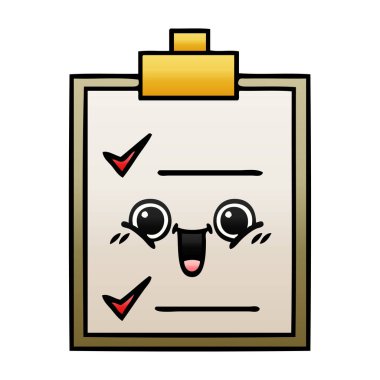 Degrade gölgeli karikatür bir kontrol listesi