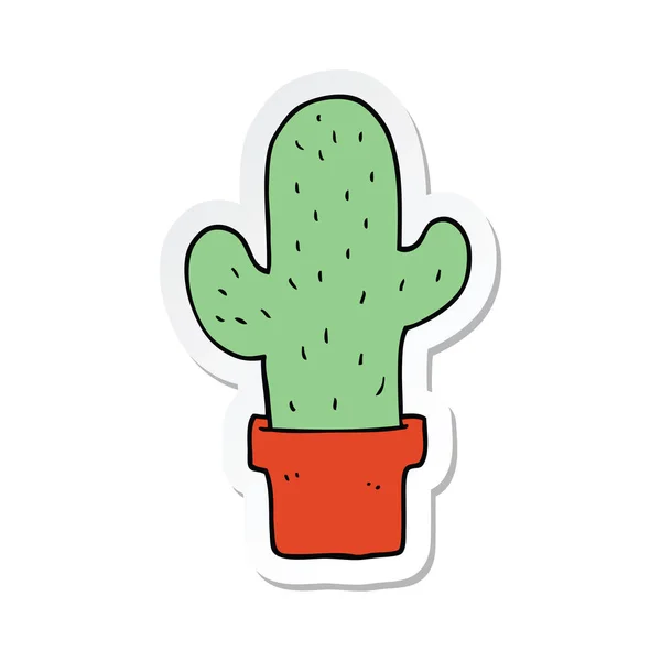 Sticker of a cartoon cactus — Stock Vector