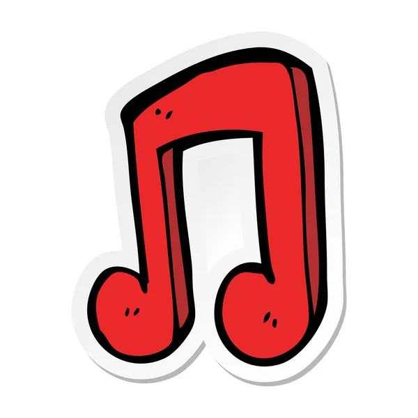 Sticker van een cartoon muzieknoot — Stockvector