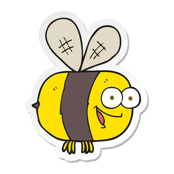 Sticker van een cartoon bee — Stockvector