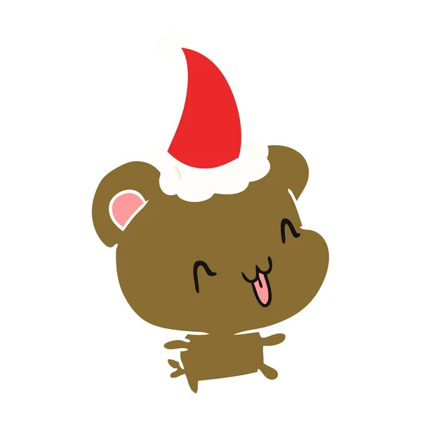 Weihnachtscartoon des Kawaii-Bären — Stockvektor