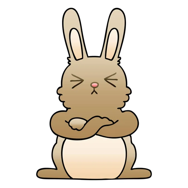Gradient Shaded Quirky Cartoon Rabbit — Stock Vector