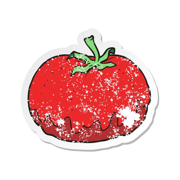 Retro-Aufkleber einer Cartoon-Tomate — Stockvektor