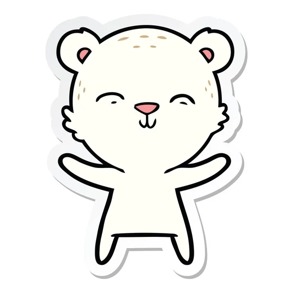 Счастливый карикатурный белый медведь — стоковый вектор