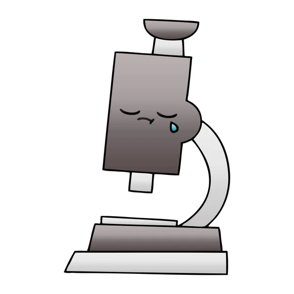 Gradient grijs cartoon Microscoop — Stockvector