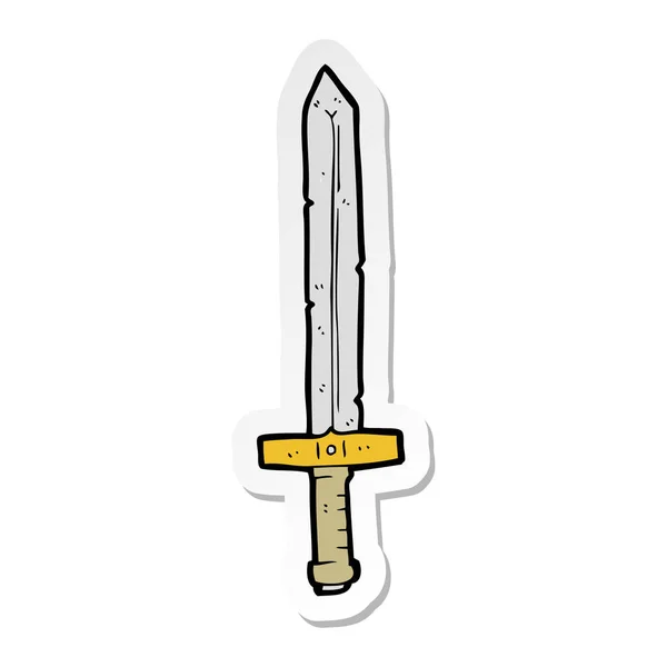 Sticker van een cartoon zwaard — Stockvector