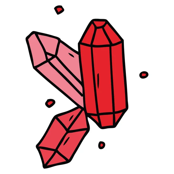 卡通涂鸦的水晶宝石 — 图库矢量图片