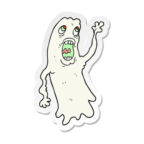 Sticker of a cartoon ghost — Stock Vector