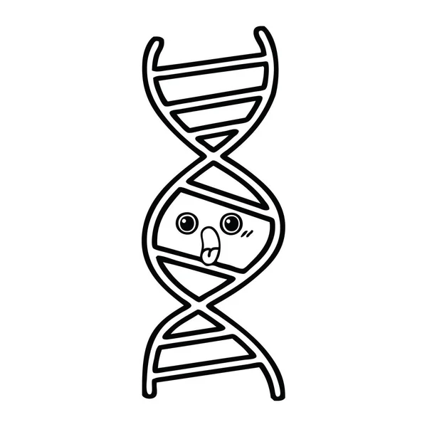 Gambar garis untai DNA kartun - Stok Vektor