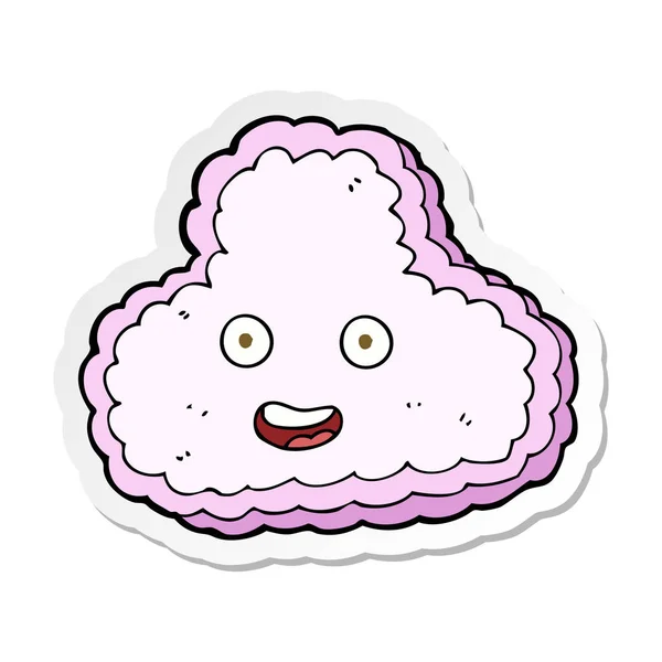 Etiqueta de um desenho animado nuvem rosa feliz —  Vetores de Stock