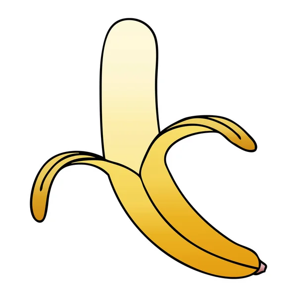 Gradiente Sombreado Peculiar Cartoon Banana — Vetor de Stock