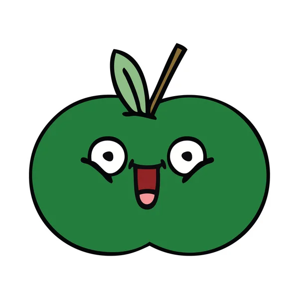 Carino cartone animato succosa mela — Vettoriale Stock