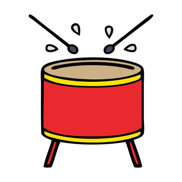 Lindo dibujos animados golpeando tambor — Archivo Imágenes Vectoriales