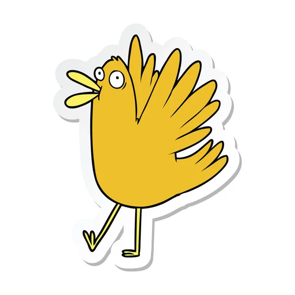 Adesivo Uccello Stridulo Cartone Animato — Vettoriale Stock