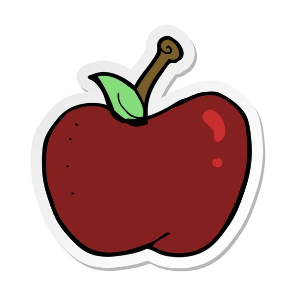 Sticker Eines Cartoon Apfels — Stockvektor