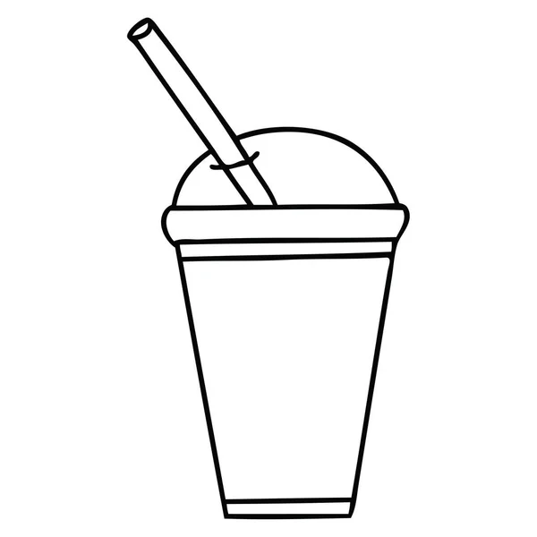 Eigenzinnige lijntekening cartoon frisdrank — Stockvector