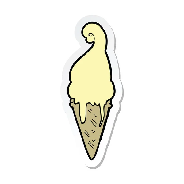 Pegatina Helado Dibujos Animados — Archivo Imágenes Vectoriales