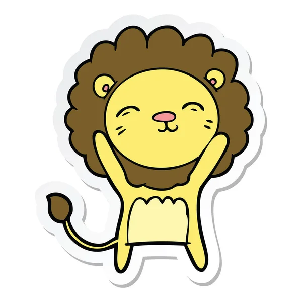 Sticker of a cartoon lion — Stock Vector