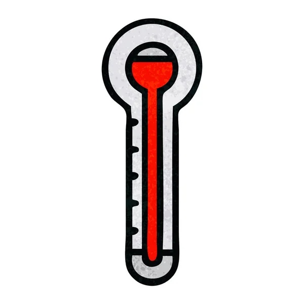 Retro Grunge Textur Cartoon Glas Thermometer — Stockvektor