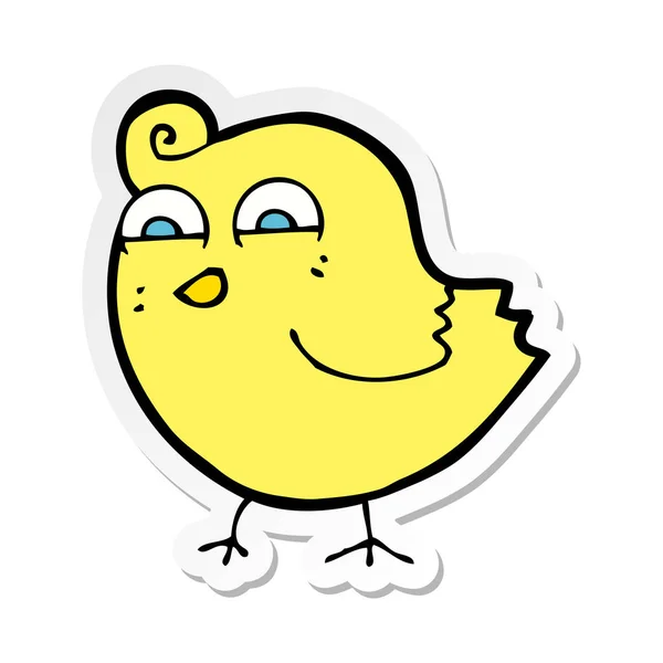 Sticker of a cartoon funny bird — Stock Vector