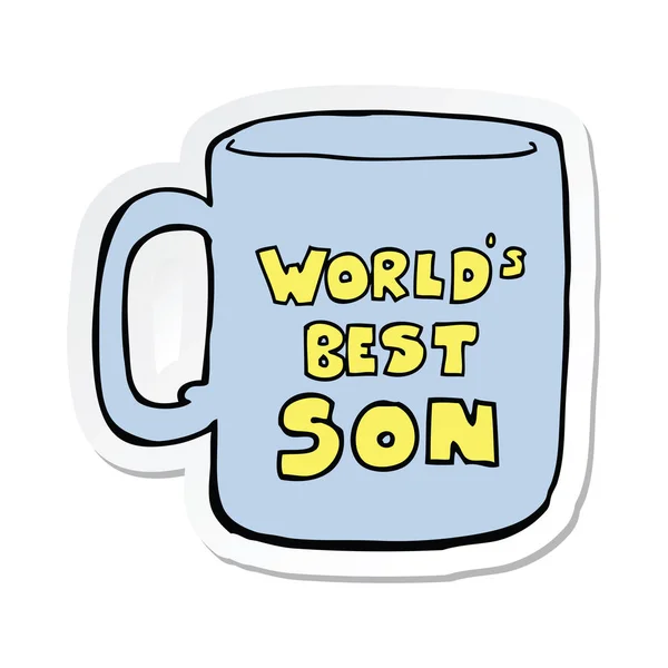 Pegatina de un mundo mejor hijo taza — Vector de stock