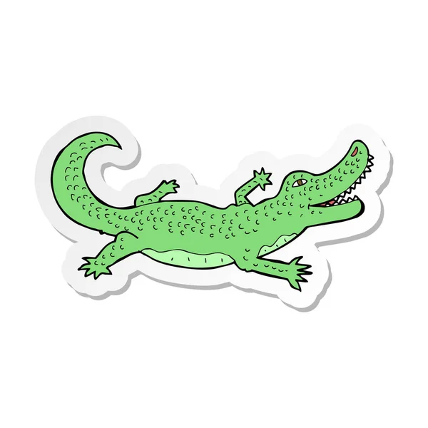 Sticker of a cartoon crocodile — Stock Vector