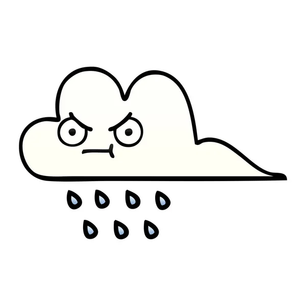 Gradiente sombreado dibujos animados nube de lluvia — Archivo Imágenes Vectoriales
