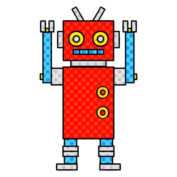 Historieta Estilo Cómic Robot Bailarín — Archivo Imágenes Vectoriales