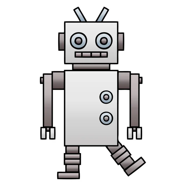 Gradiente sombreado robot de baile de dibujos animados — Vector de stock