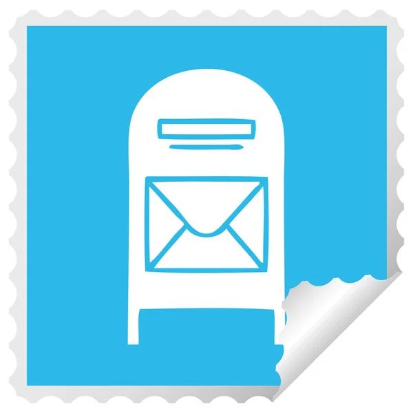 Tér Peeling Matrica Rajzfilm Mail Lista — Stock Vector