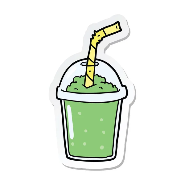 Aufkleber eines Cartoon-Eis-Smoothies — Stockvektor