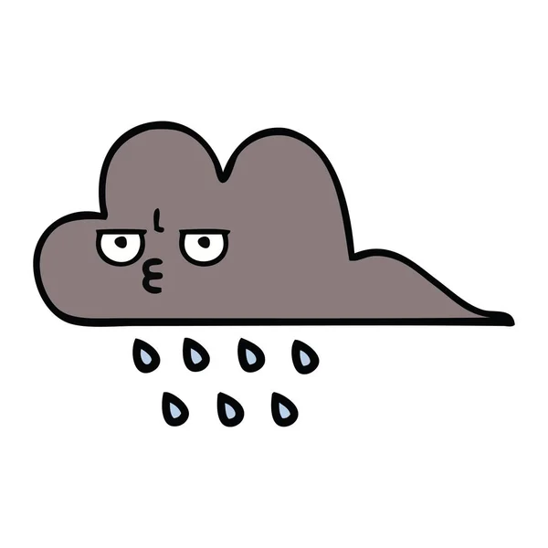 Χαριτωμένα κινούμενα σχέδια καταιγίδα σύννεφο βροχής — Διανυσματικό Αρχείο