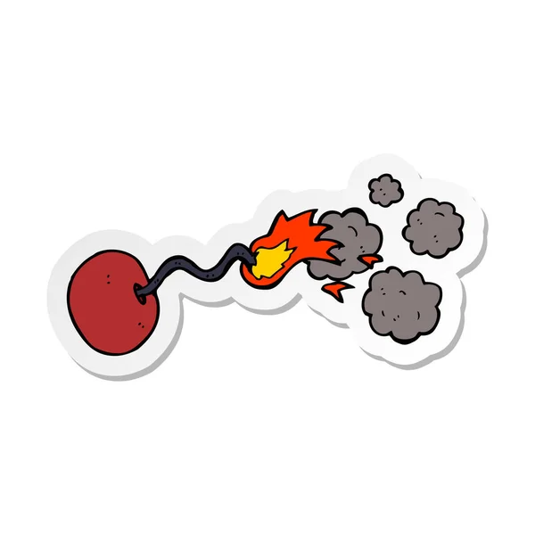 Sticker of a cartoon round bomb — Stock Vector