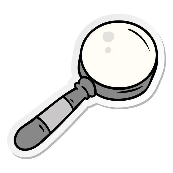 Hand Drawn Sticker Cartoon Doodle Magnifying Glass — Stock Vector