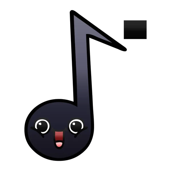 Gradiente Sombreado Dibujos Animados Una Nota Musical — Vector de stock