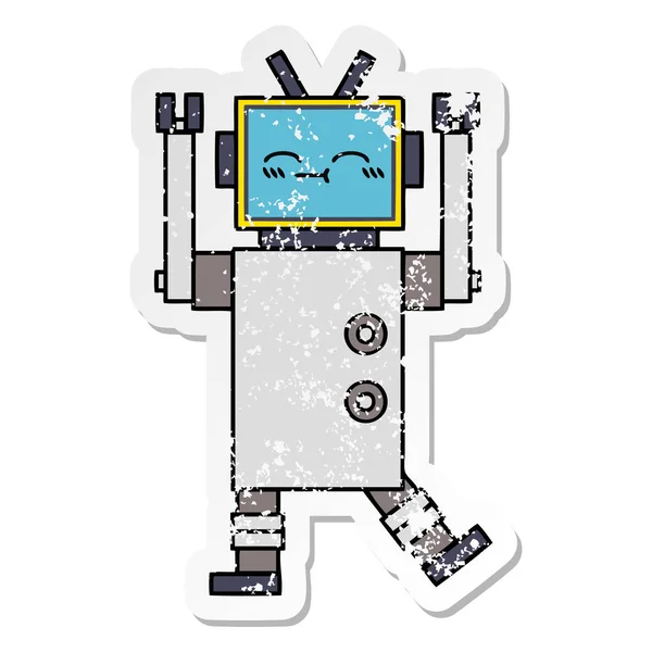 Мучительный шулер симпатичного мультика счастливого робота — стоковый вектор