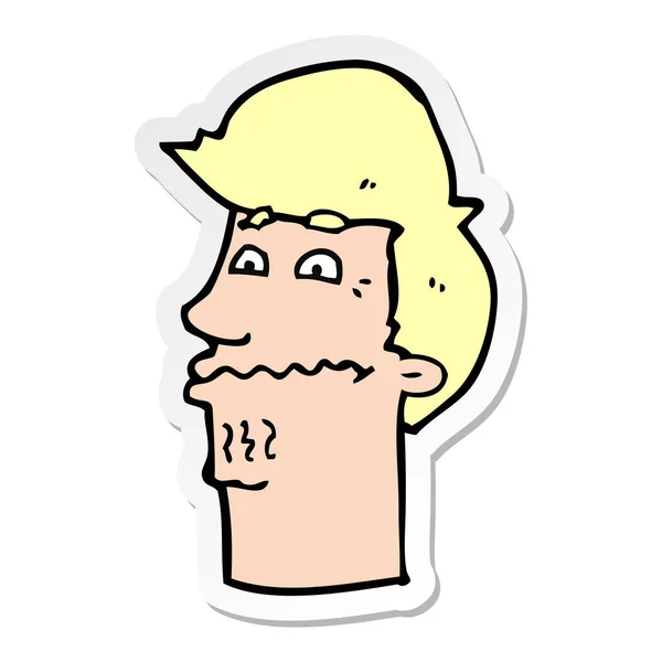 Sticker Van Een Cartoon Nerveus Man — Stockvector