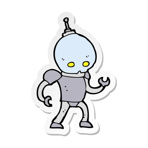 Etiqueta Robô Alienígena Desenhos Animados —  Vetores de Stock