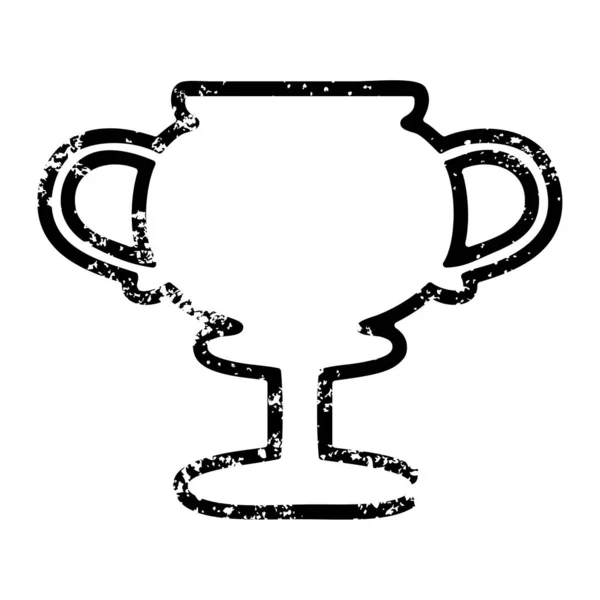 Trophée tasse icône en détresse — Image vectorielle