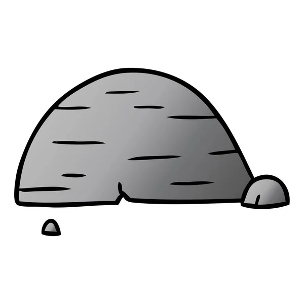 Hand Getekende Kleurovergang Cartoon Doodle Van Grijze Stenen Boulder — Stockvector