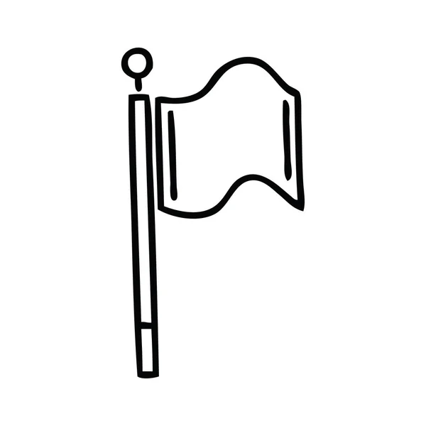 Kreslení čar kreslených rudá vlajka — Stockový vektor