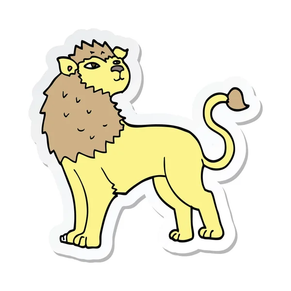 Etiqueta Leão Desenho Animado — Vetor de Stock