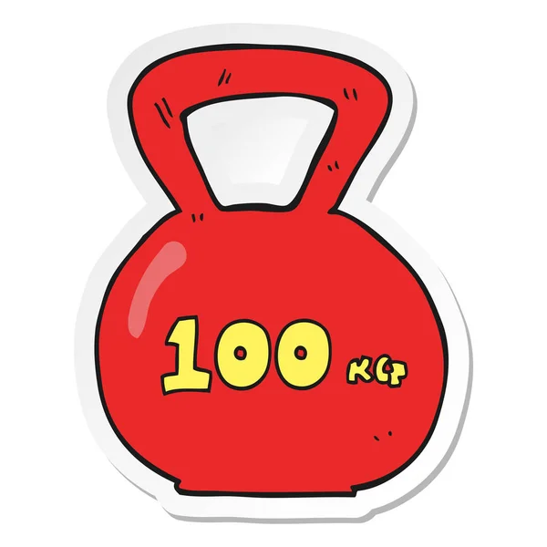 Autocollant d'un dessin animé 100kg bouilloire poids de la cloche — Image vectorielle