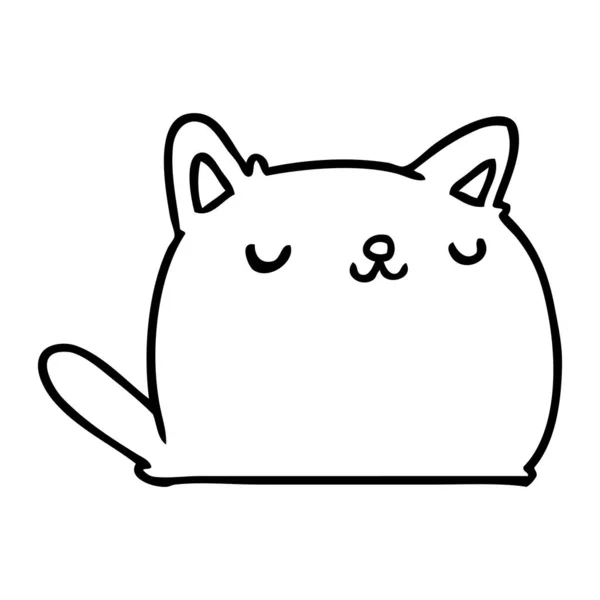 可愛い可愛い猫の線画 — ストックベクタ