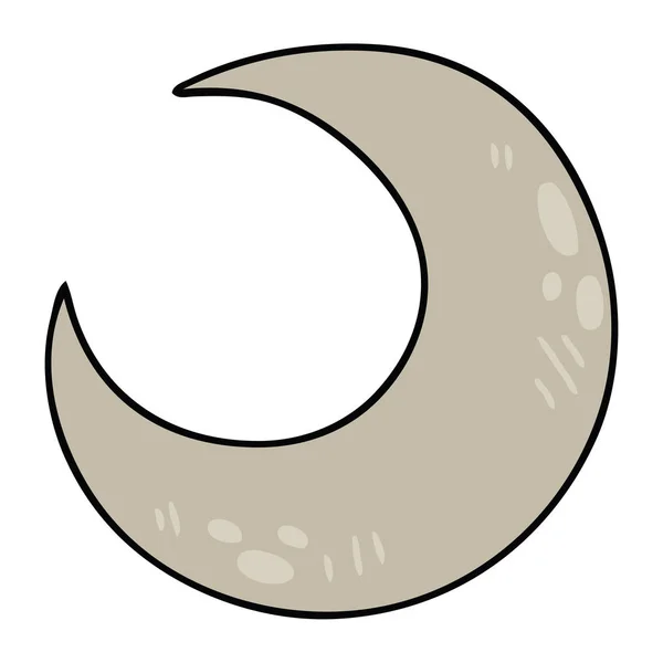 Eccentrico disegnato a mano luna crescente cartone animato — Vettoriale Stock