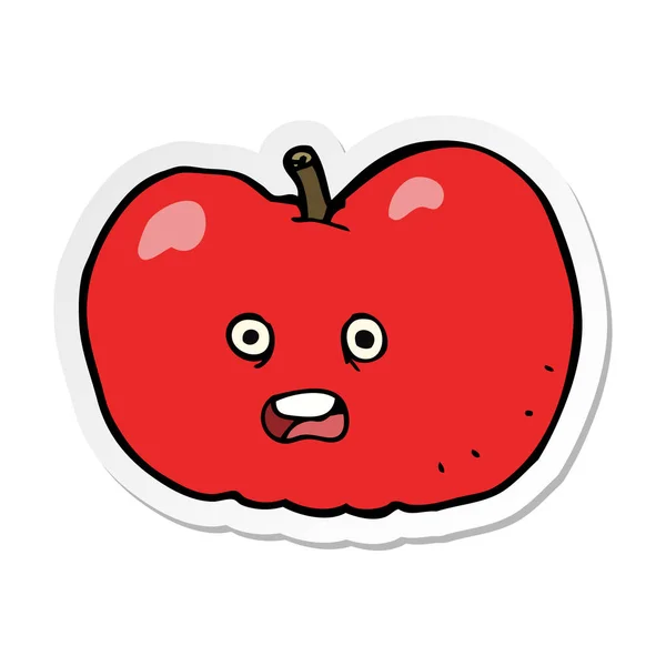 Adesivo di una mela cartone animato — Vettoriale Stock
