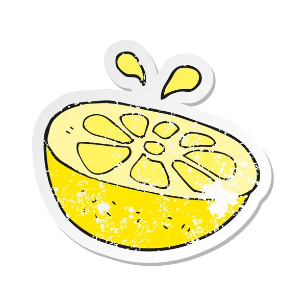 çizgi film limon Retro sıkıntılı etiket
