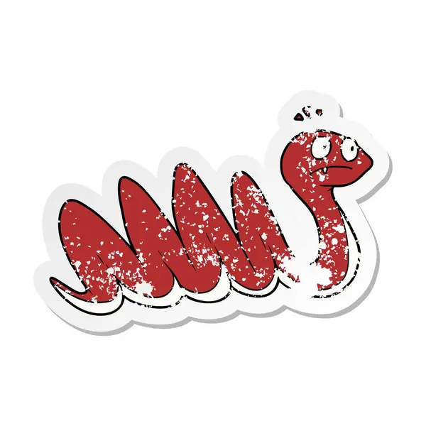 Distressed sticker of a cartoon snake — Stock Vector
