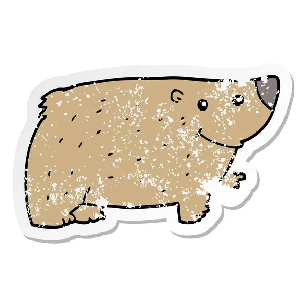 Etiqueta Angustiada Urso Desenho Animado — Vetor de Stock