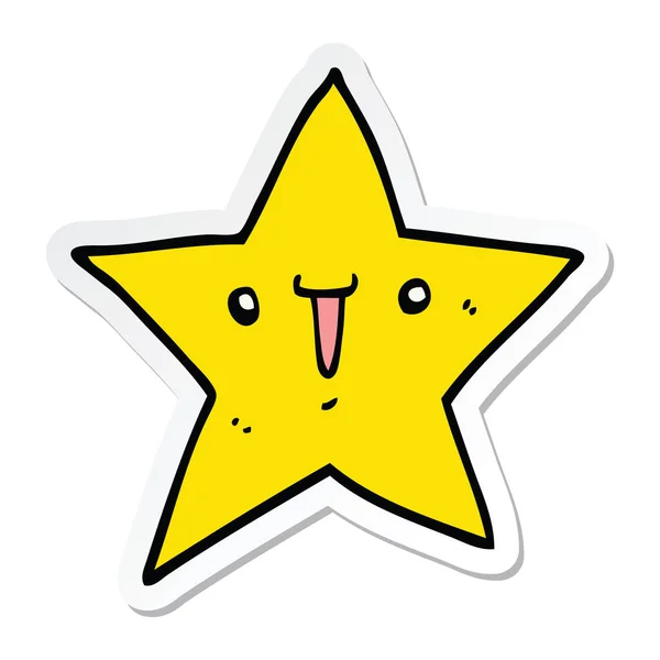 Sticker of a cute cartoon star — Stock Vector